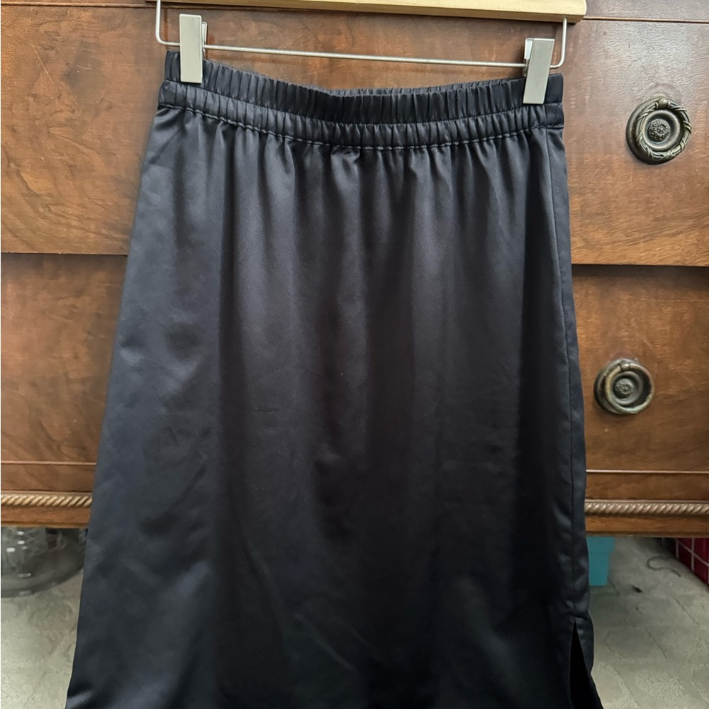 Elegant Black Satin Skirt